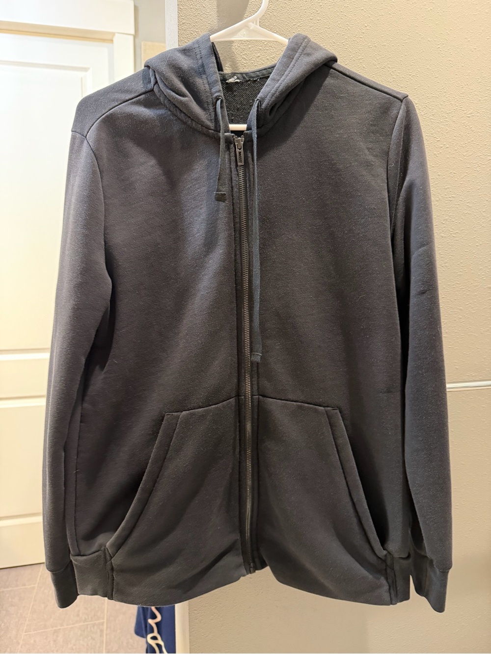 Men's Zip-Up Hooded Jacket - Charcoal Gray/Black
